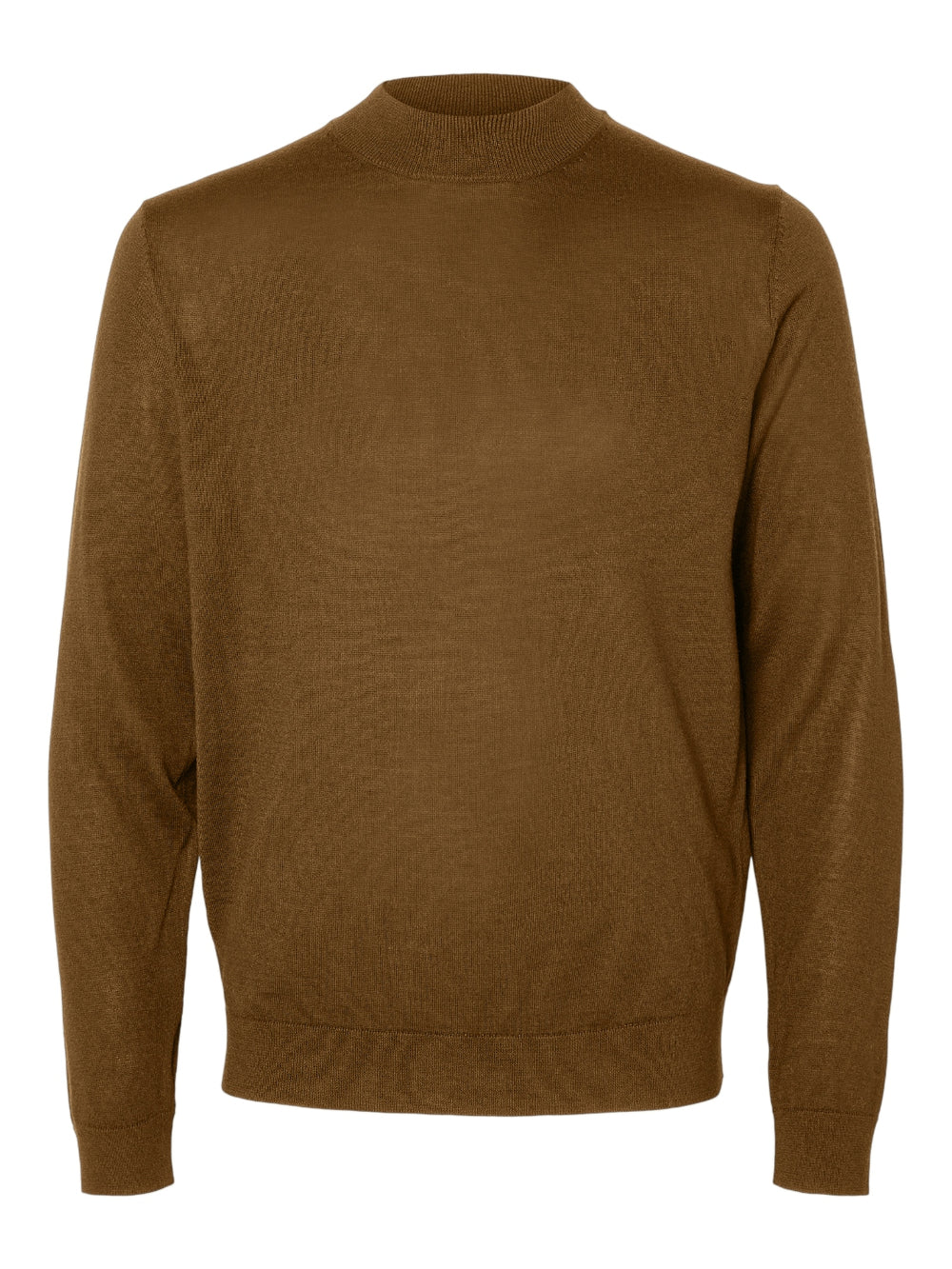 SLHTRAY – Rollkragenpullover aus Merinowolle in Teak