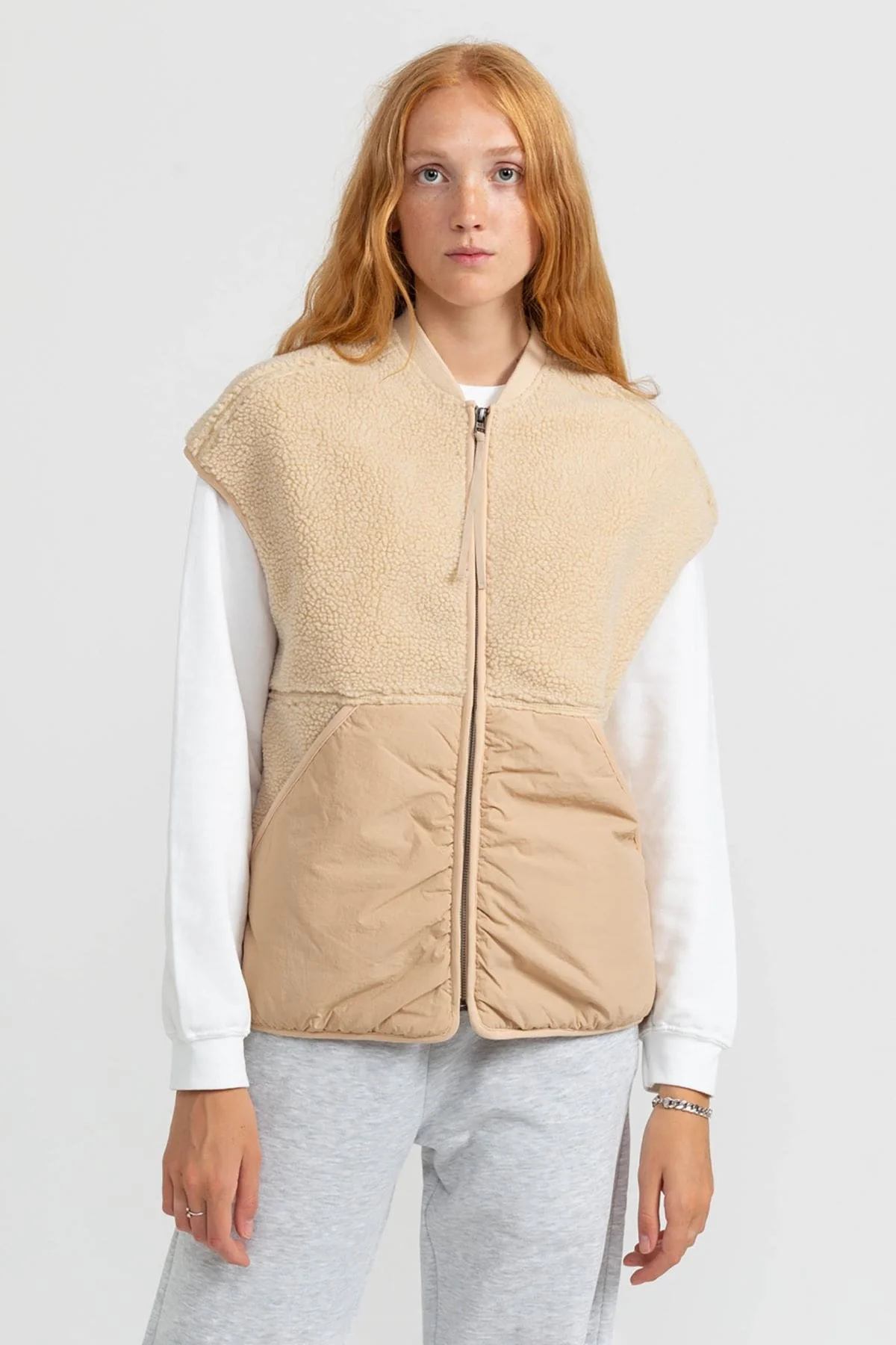 
                  
                    Beige Rizzo Fleece Vest
                  
                