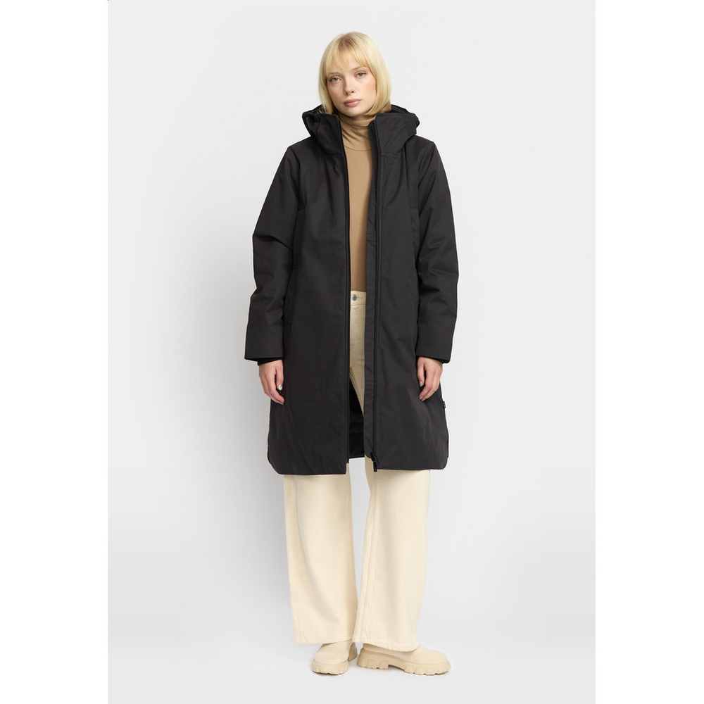 Schwarze Parkajacke mit Kapuze