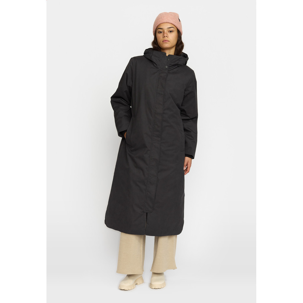 
                  
                    Schwarze lange Parkajacke mit Kapuze
                  
                