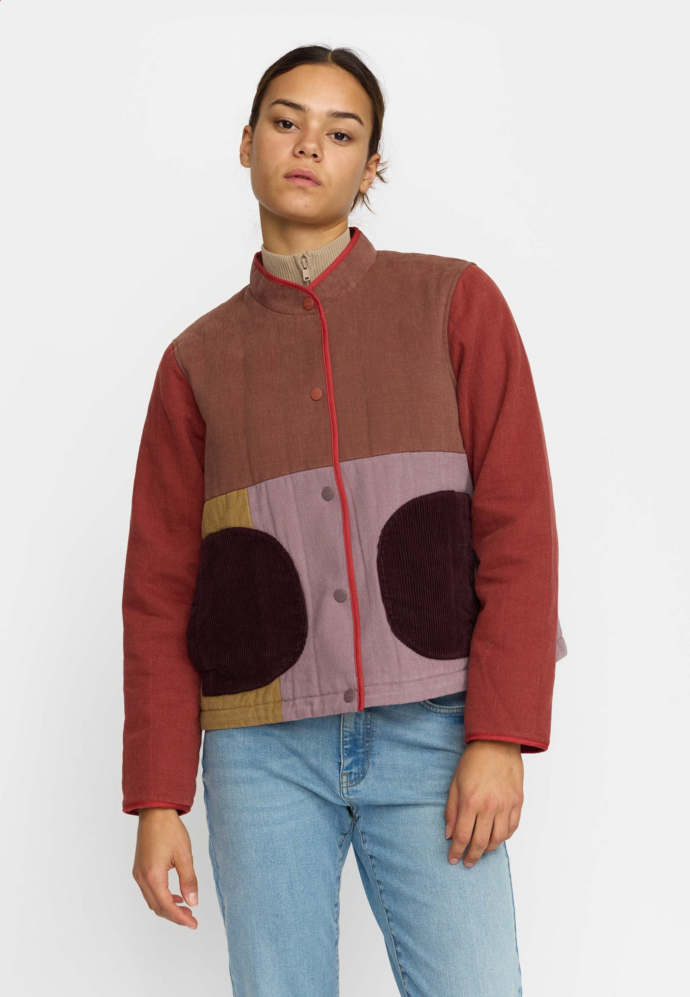 Brown Quilted Patchwork Jacket