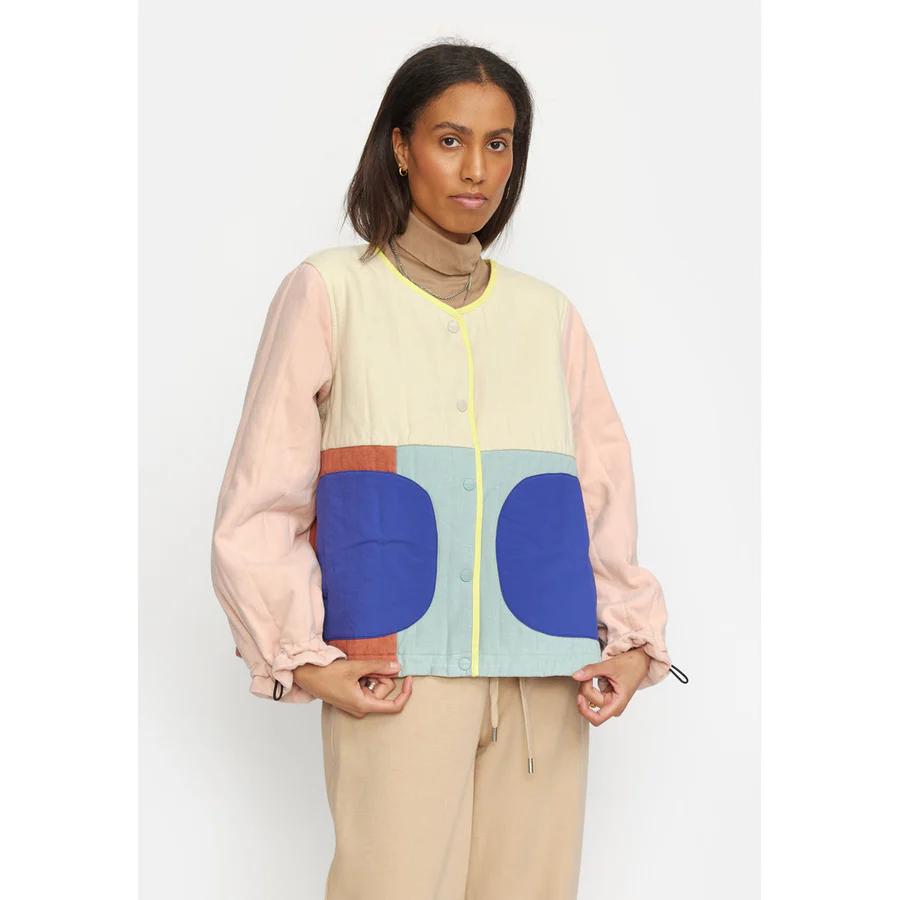 
                  
                    Off White Quilted Patchwork Jacket
                  
                