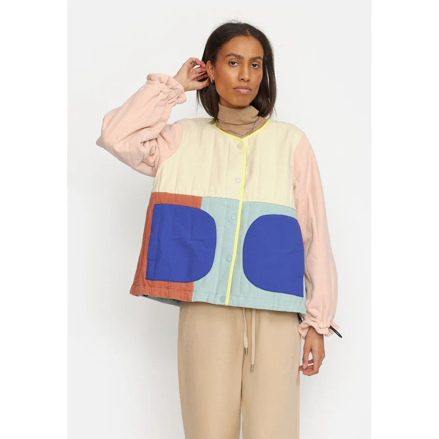 
                  
                    Off White Quilted Patchwork Jacket
                  
                