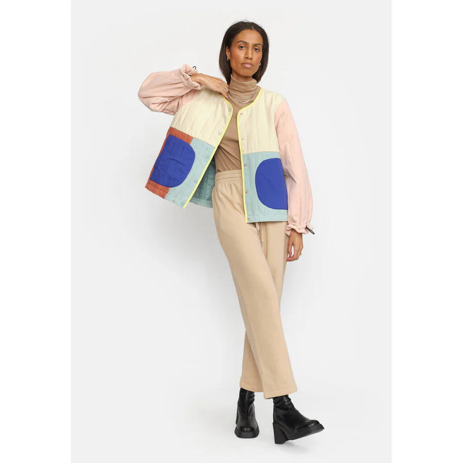 
                  
                    Off White Quilted Patchwork Jacket
                  
                