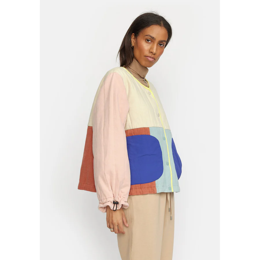 
                  
                    Off White Quilted Patchwork Jacket
                  
                