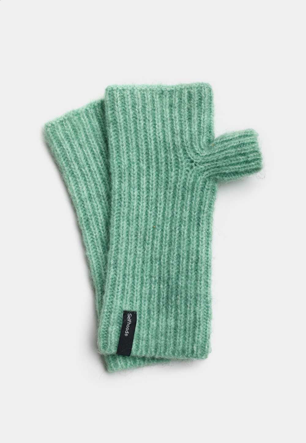 Turquoise Fluffy Half-Mittens