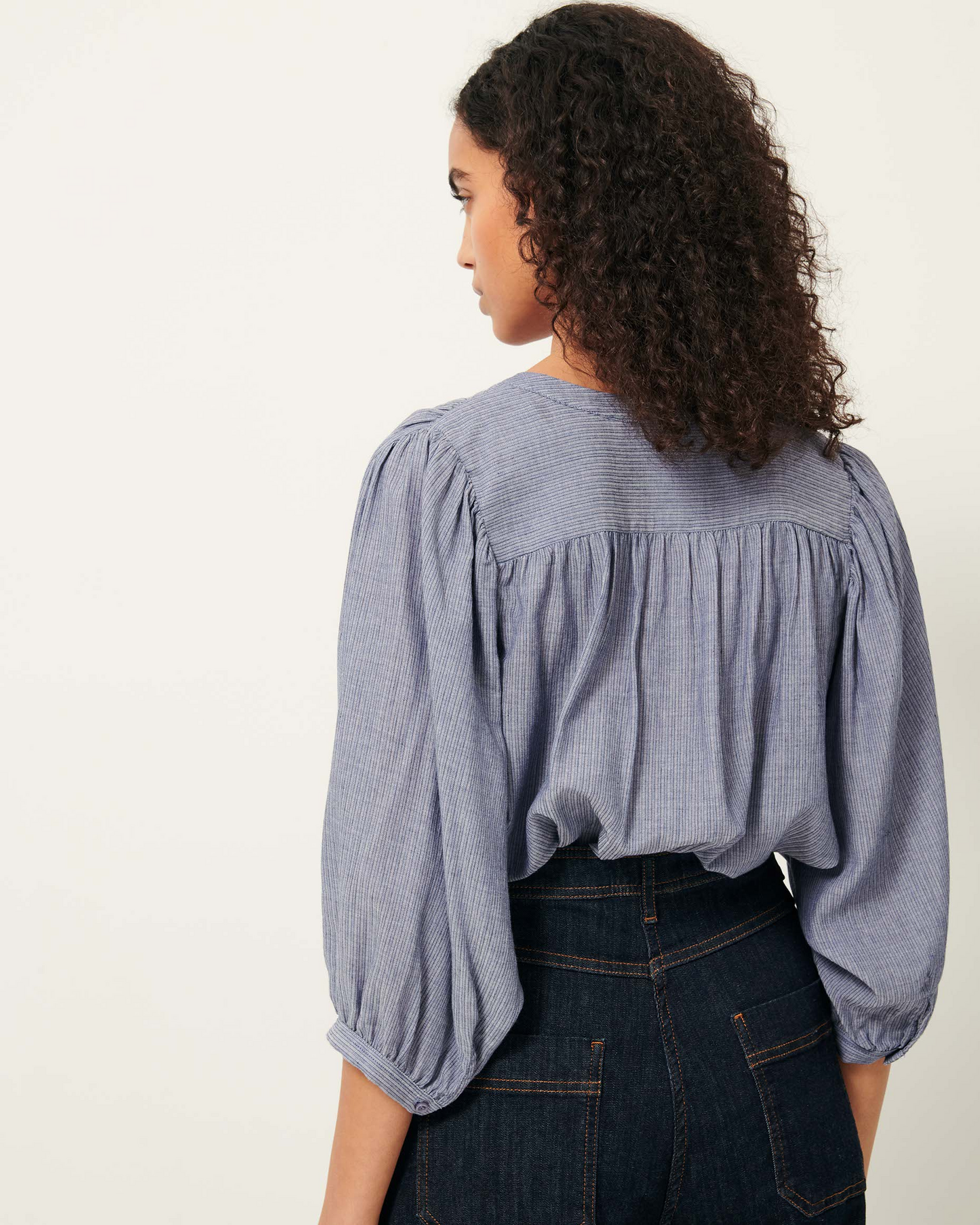 
                  
                    A VIEW Chambray Blue Blouse
                  
                