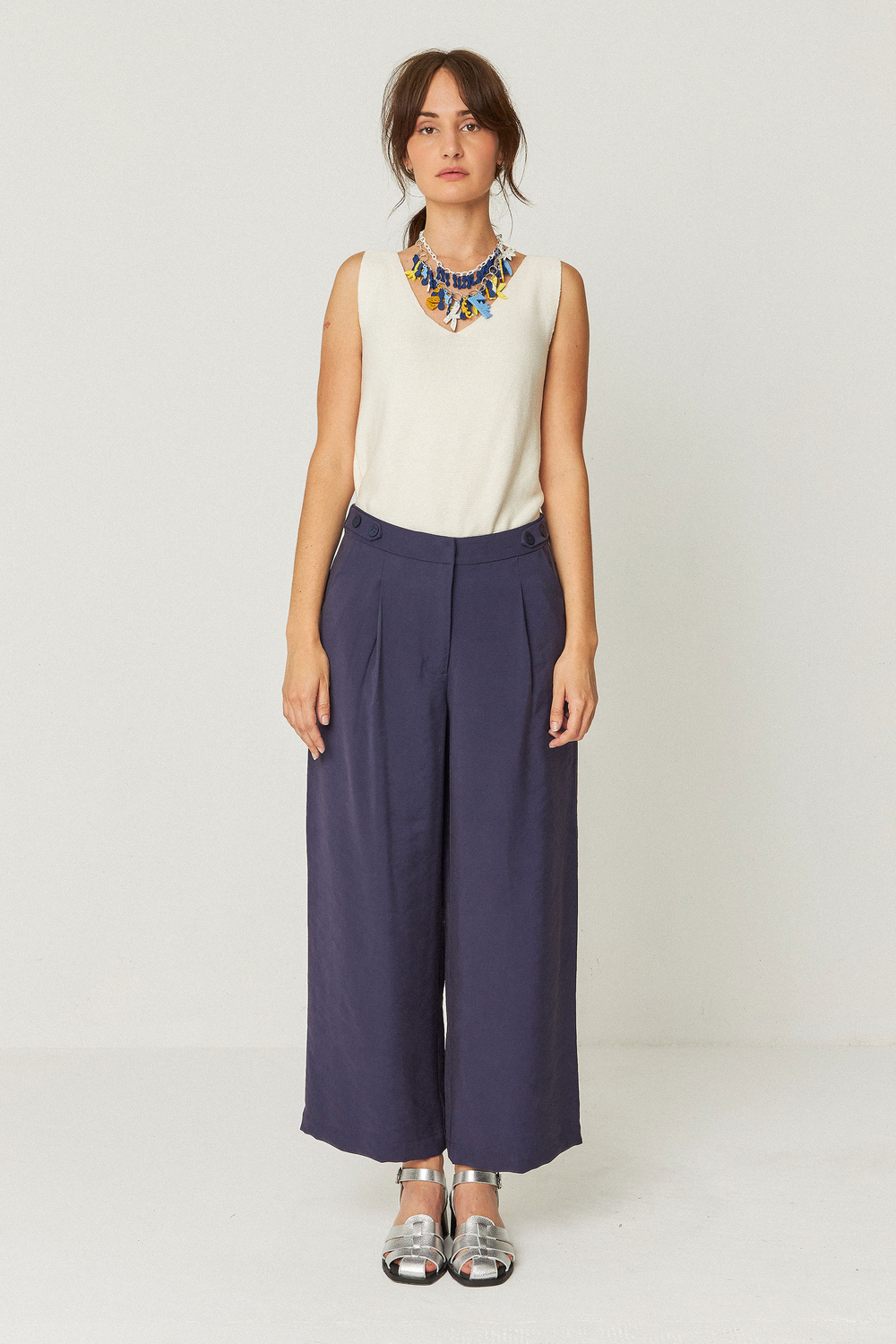 ILIA Navy Violet Trousers