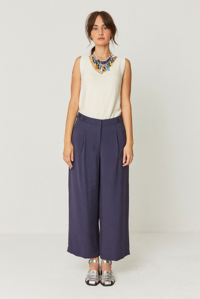 
                  
                    ILIA Navy Violet Trousers
                  
                