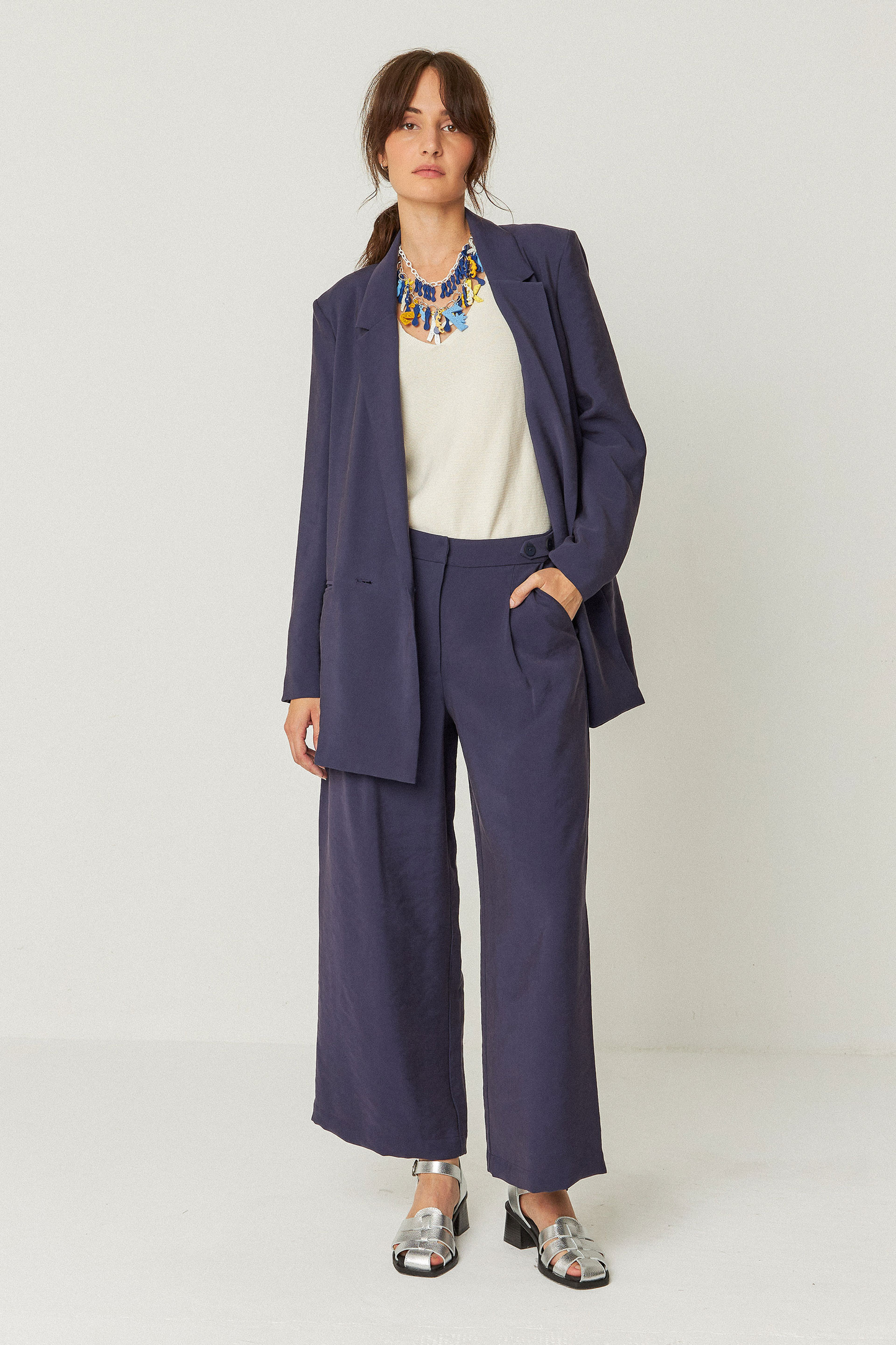 
                  
                    ILIA Navy Violet Trousers
                  
                