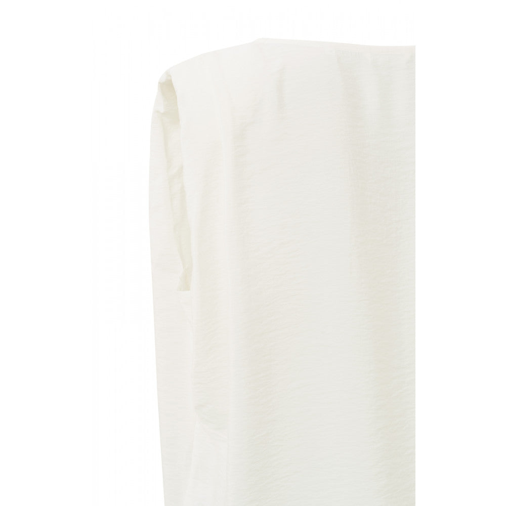 
                  
                    Star White Sleevless Woven Top With Pleat Blouse
                  
                
