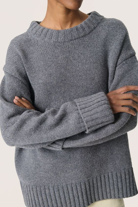 
                  
                    SLMOLINE Grey Melange Crew Neck Jumper
                  
                