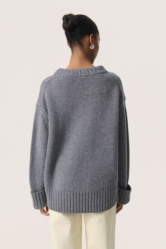 
                  
                    SLMOLINE Grey Melange Crew Neck Jumper
                  
                