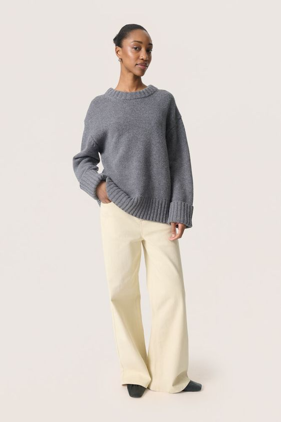 
                  
                    SLMOLINE Grey Melange Crew Neck Jumper
                  
                