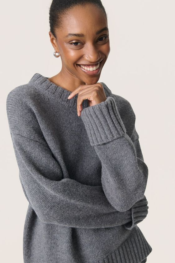 
                  
                    SLMOLINE Grey Melange Crew Neck Jumper
                  
                