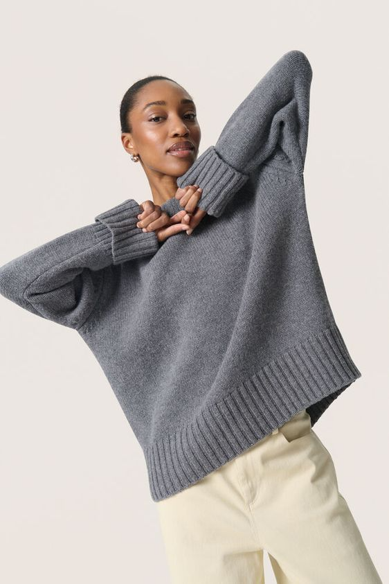 
                  
                    SLMOLINE Grey Melange Crew Neck Jumper
                  
                