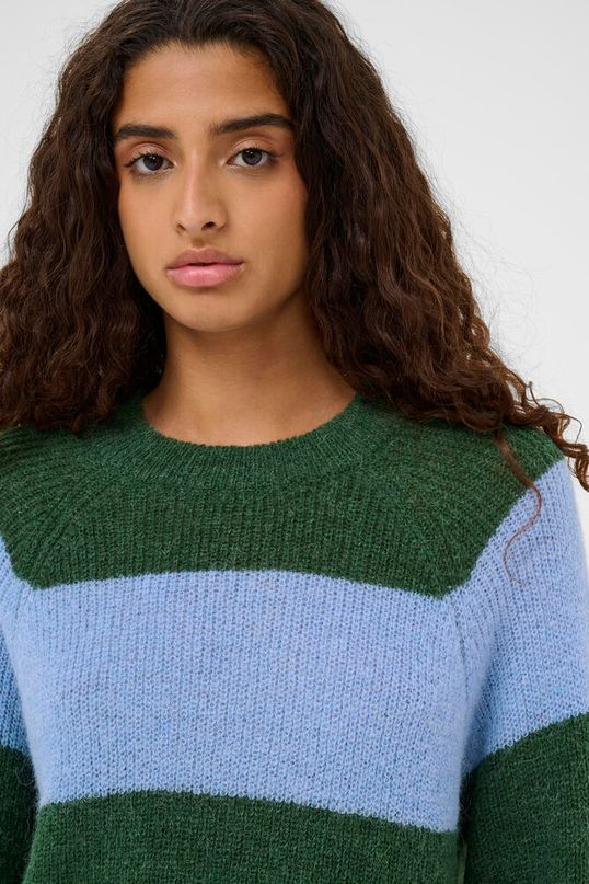 
                  
                    SLTUESDAY Green Hydrangea Stripe Raglan Jumper
                  
                