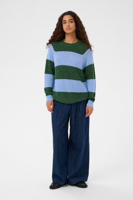 
                  
                    SLTUESDAY Green Hydrangea Stripe Raglan Jumper
                  
                