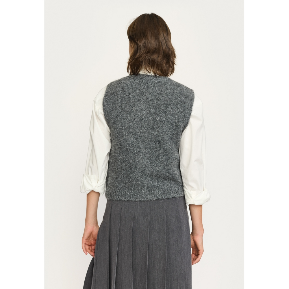 
                  
                    SRCAMILLA Dark Grey Melange Knit Vest
                  
                