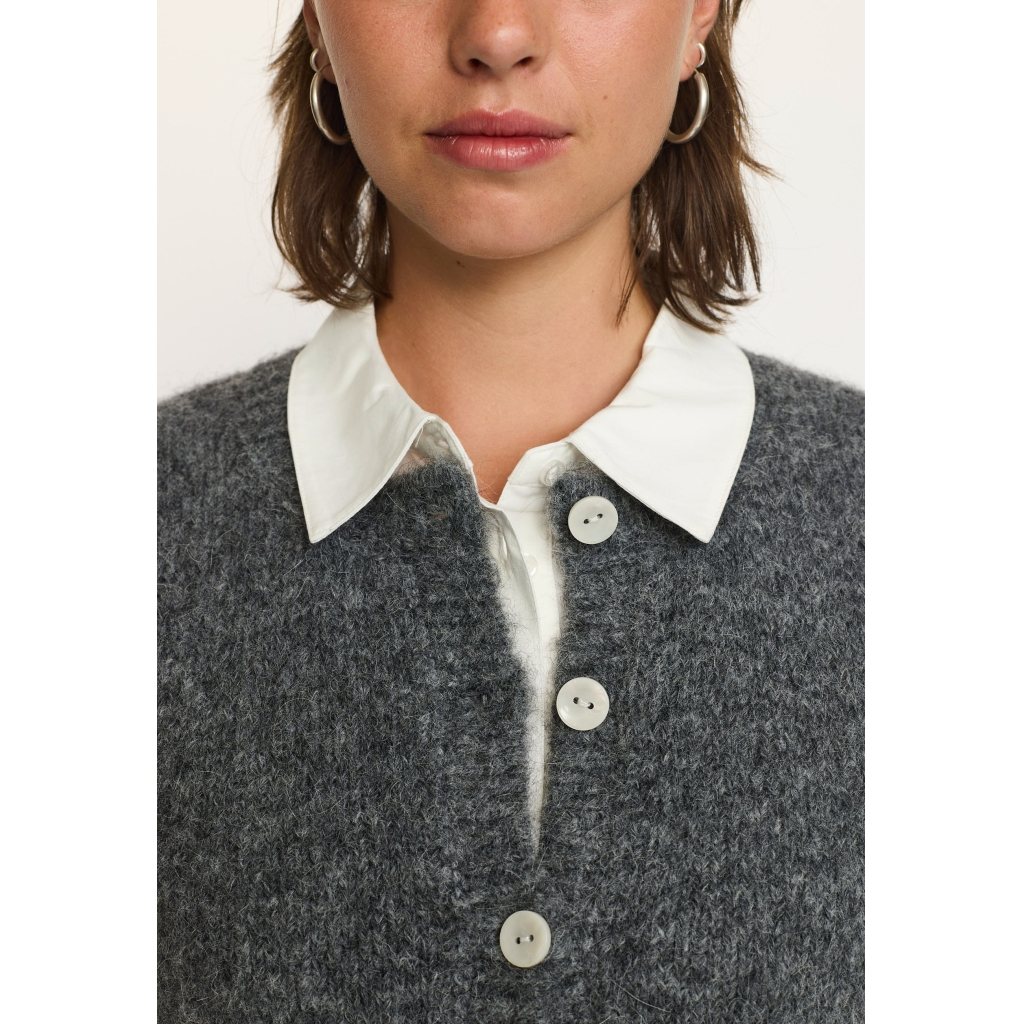 
                  
                    SRCAMILLA Dark Grey Melange Knit Vest
                  
                