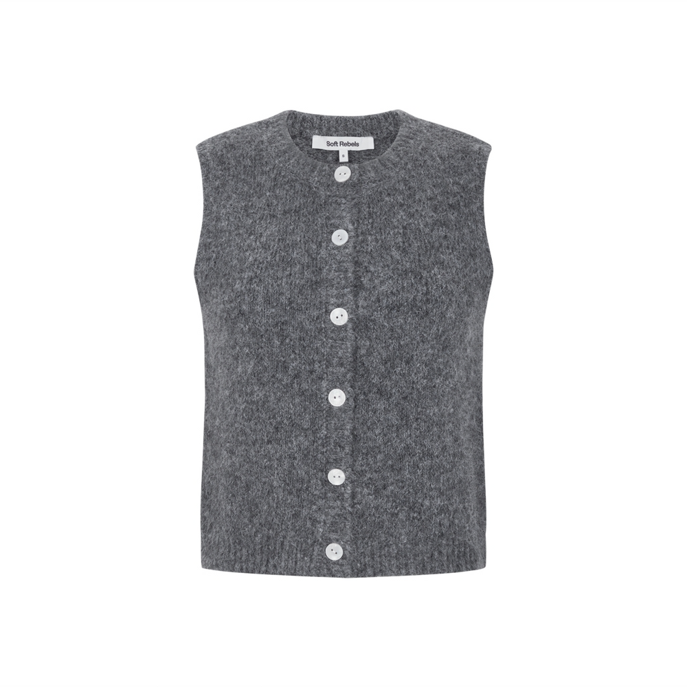 SRCAMILLA Dark Grey Melange Knit Vest