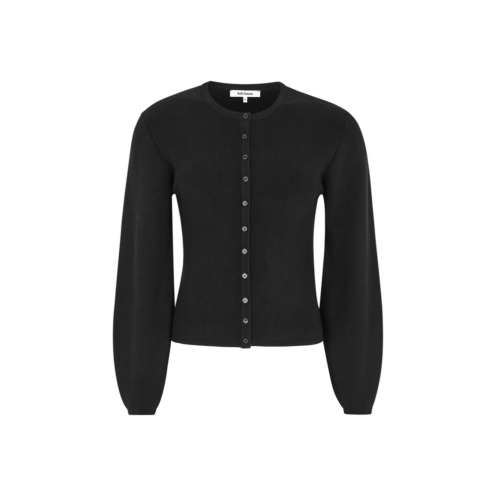 SRMUSHI Schwarze Strickjacke