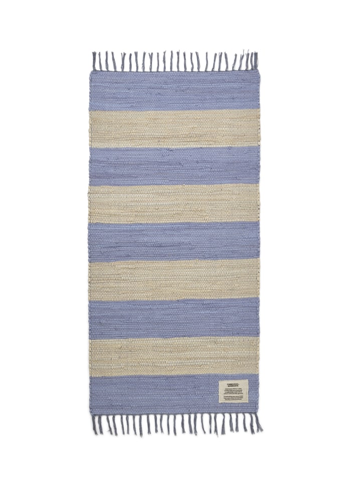 Large Creme & Baby Lavender Chindi Rug