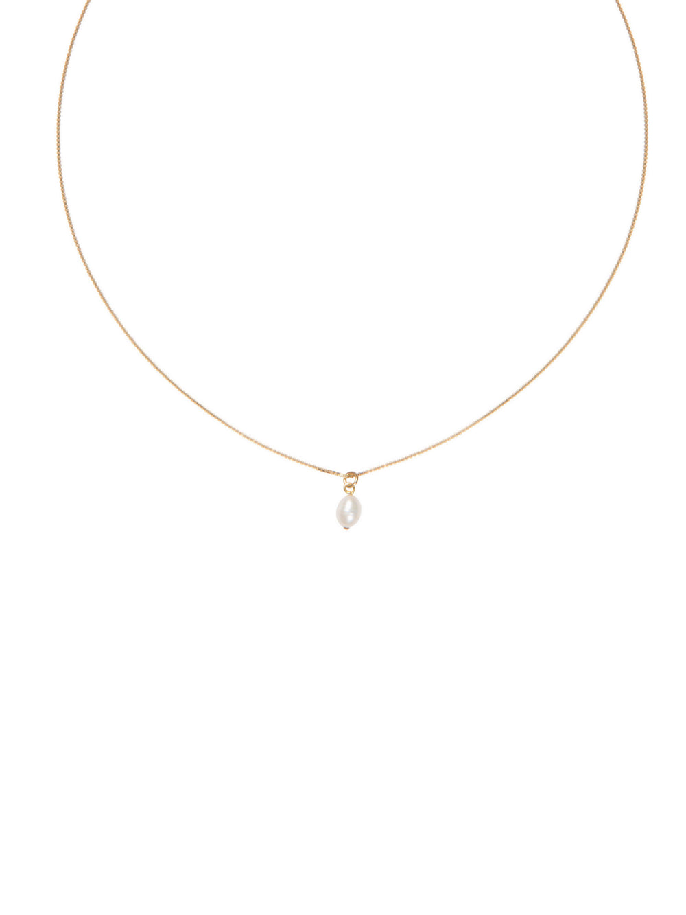 Gold Pearl Pendant Necklace