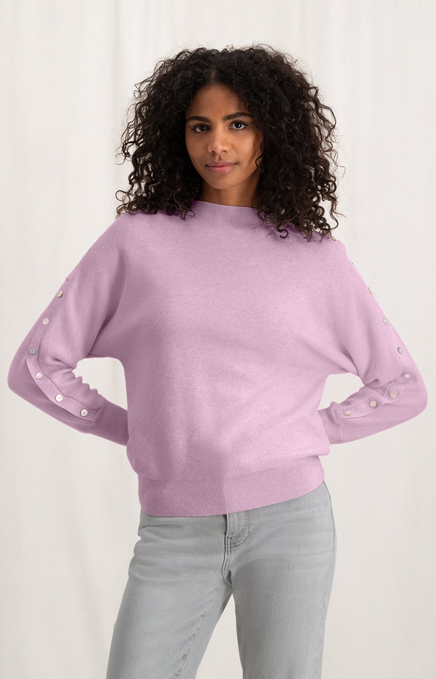 
                  
                    Lady Pink Melange Button Detail Jumper
                  
                