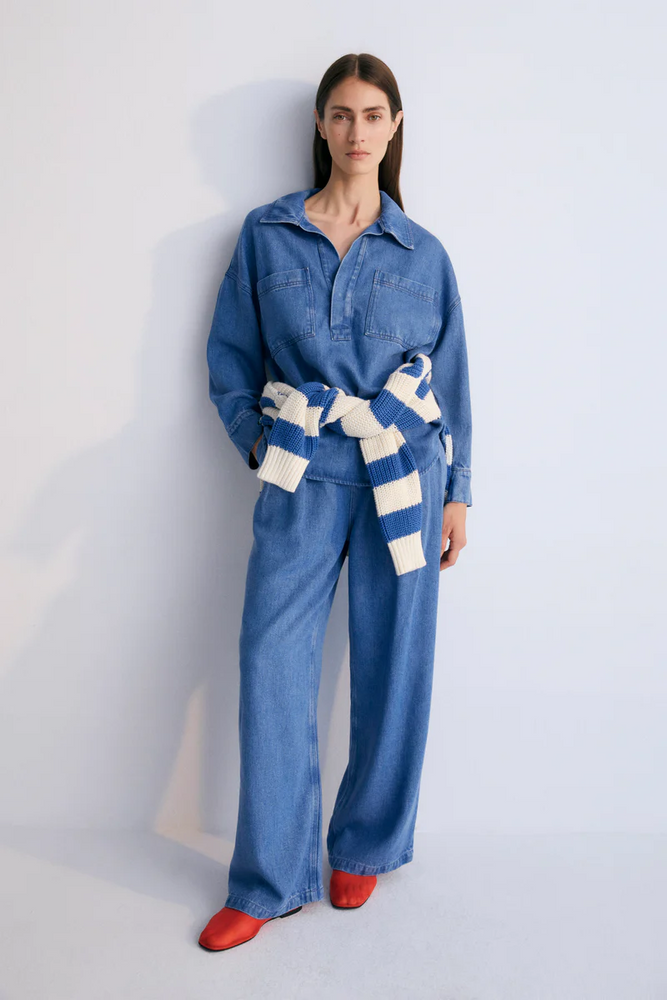 
                  
                    MICENAS Mid Blue Denim Trousers
                  
                