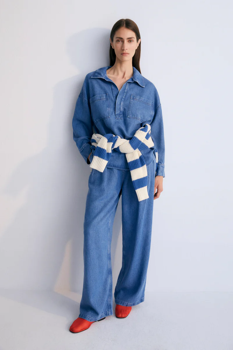 
                  
                    MICENAS Mid Blue Denim Trousers
                  
                