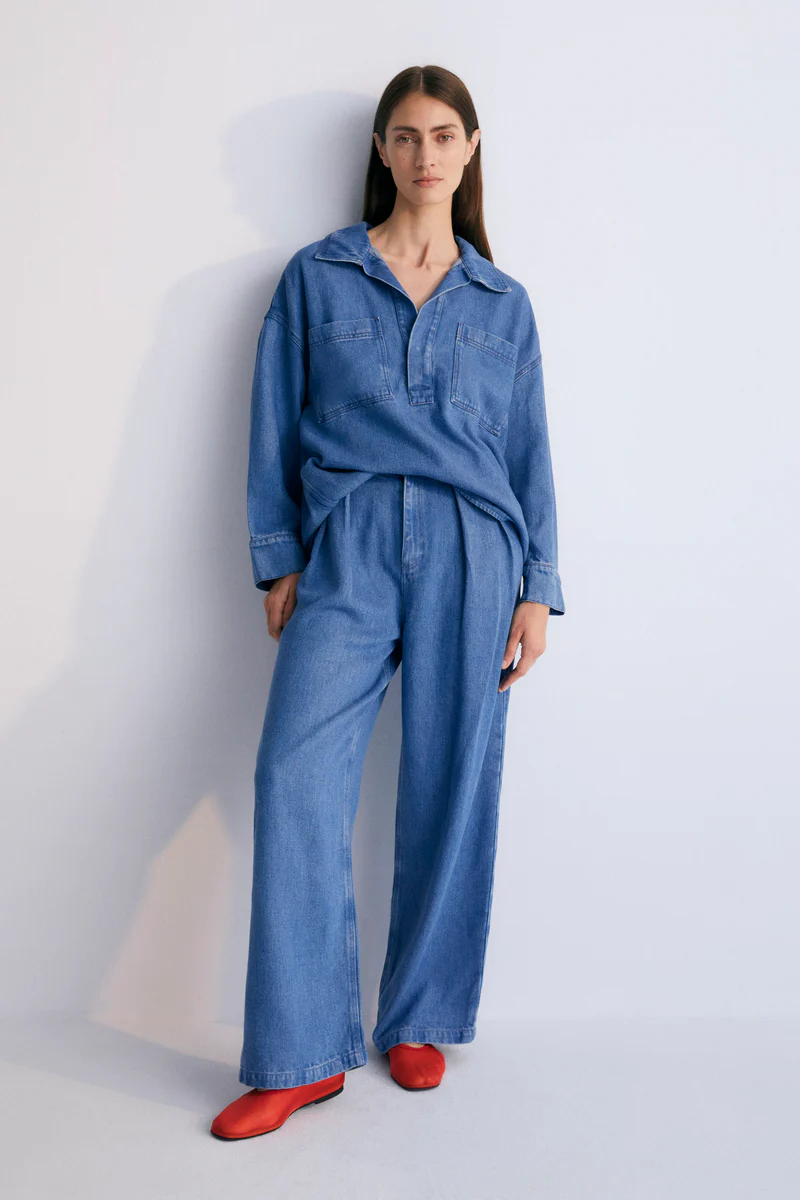 
                  
                    MICENAS Mid Blue Denim Trousers
                  
                