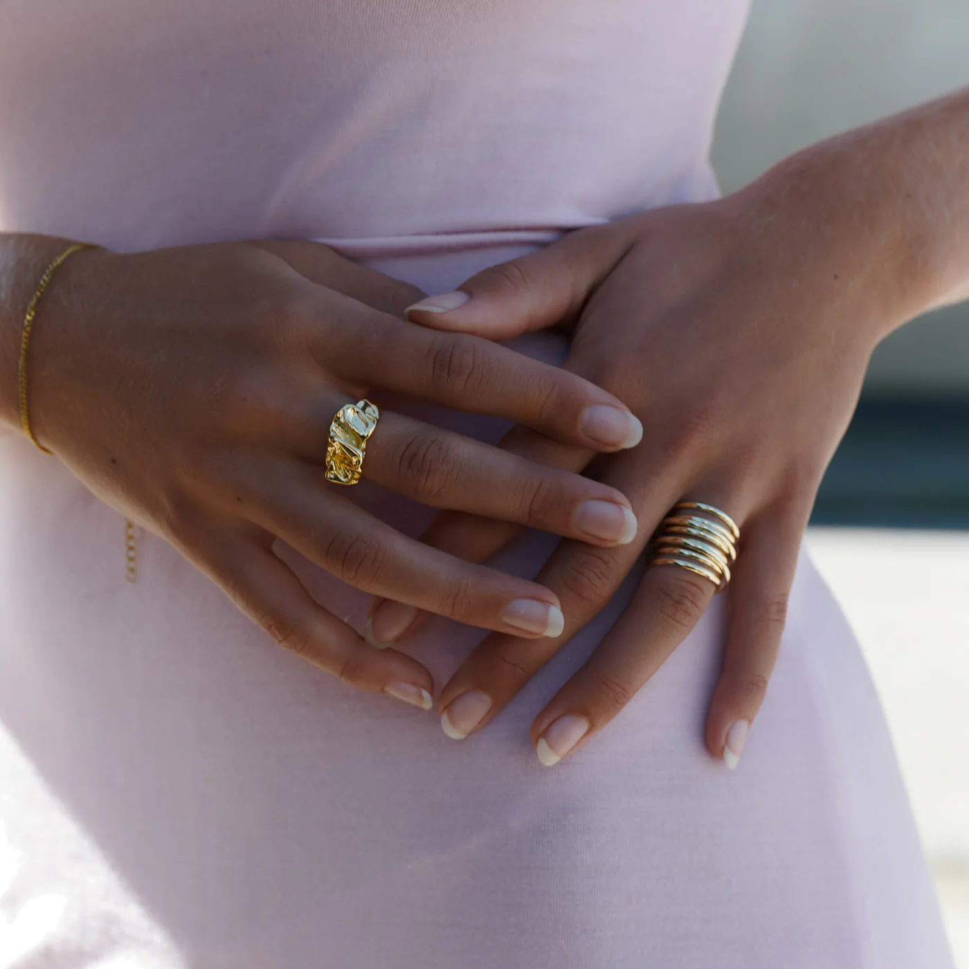 
                  
                    ELIZHA Chunky Adjustable Organic Statement Ring
                  
                