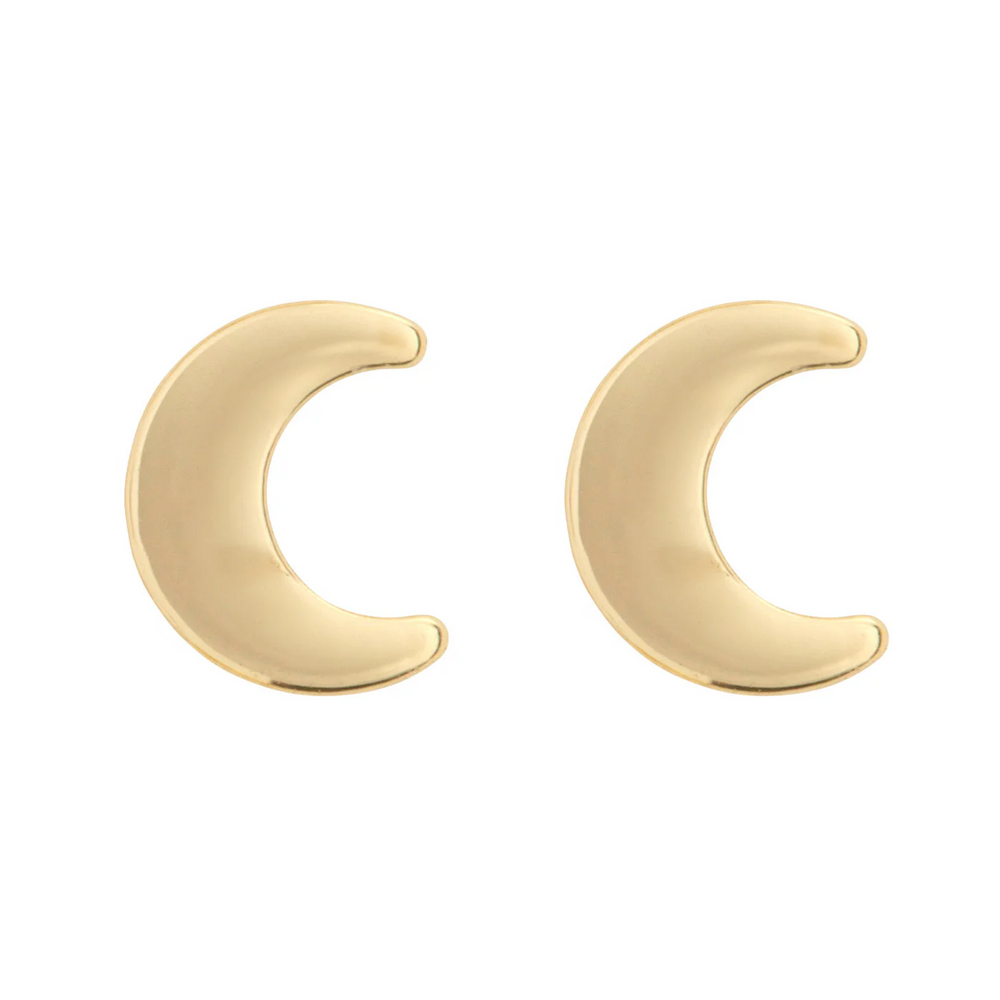 MIKA Gold Small Moon Stud Earring