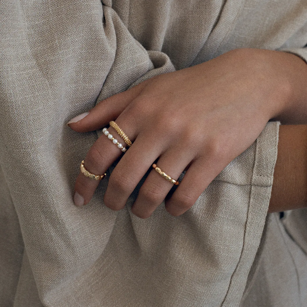 
                  
                    Pearl And Gold Bead Ring
                  
                