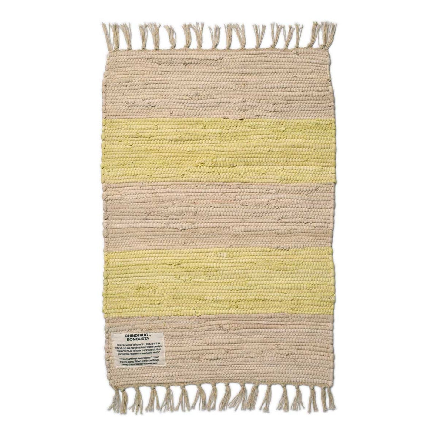 
                  
                    Small Neon Yellow Creme Chindi Rug
                  
                