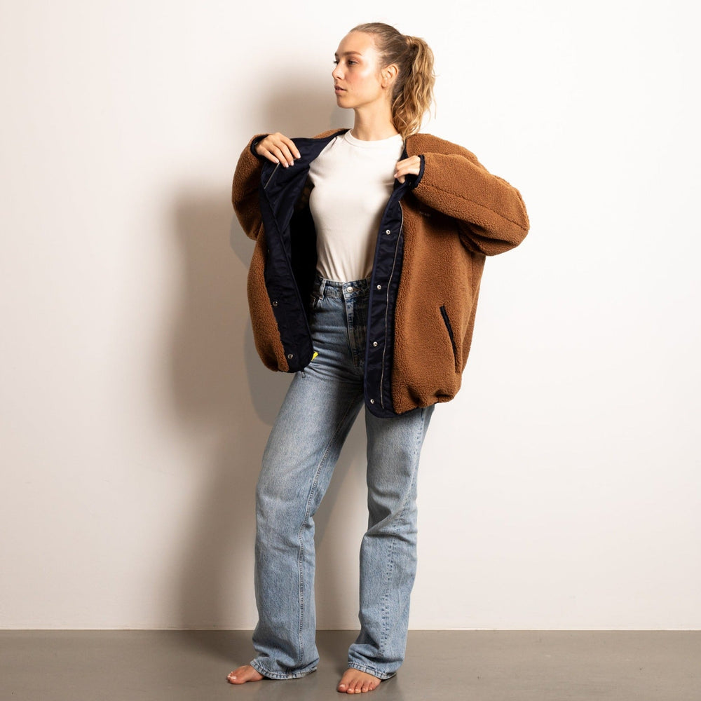 Navy Caramel Reversible Bomber Jacket