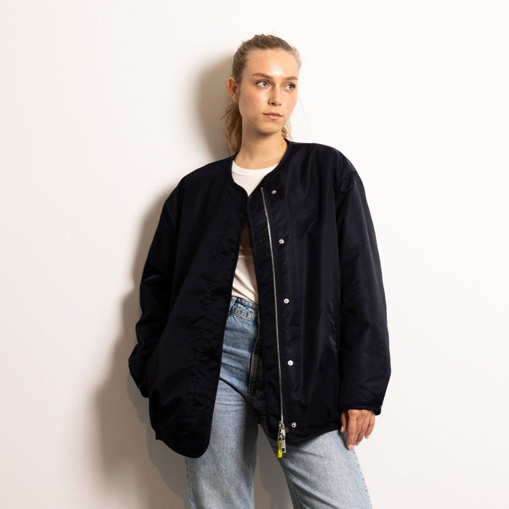 Navy Caramel Reversible Bomber Jacket