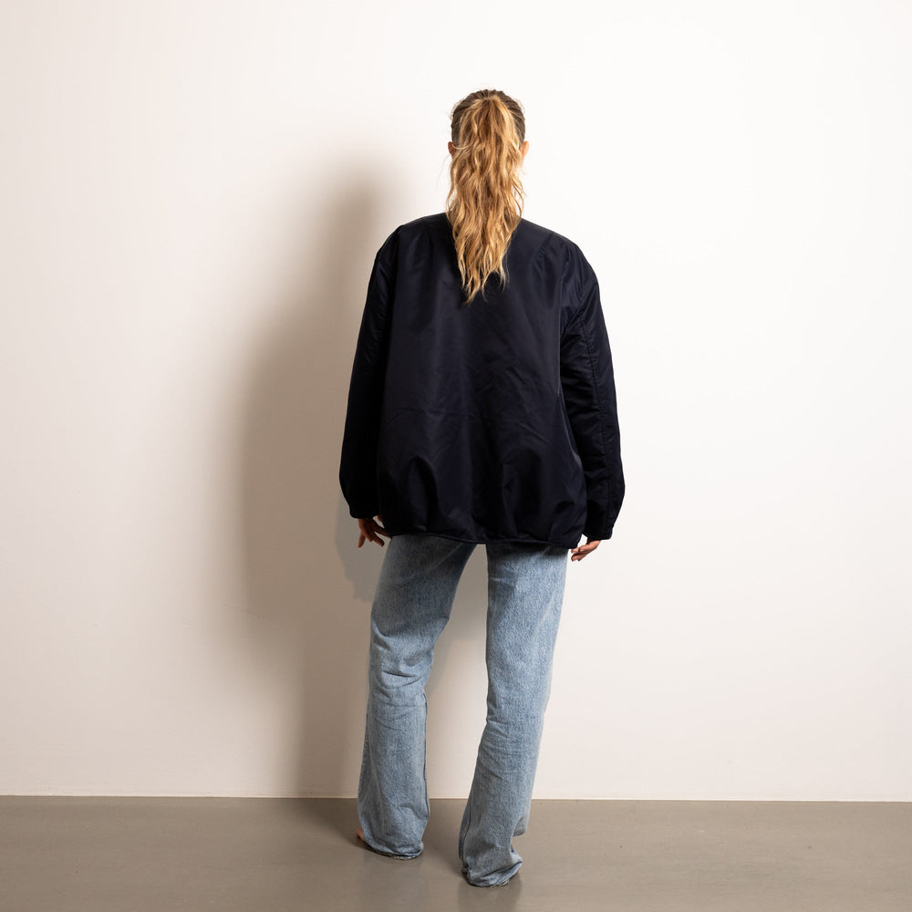 Navy Caramel Reversible Bomber Jacket