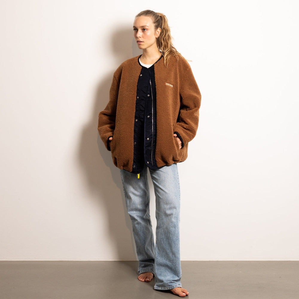 Navy Caramel Reversible Bomber Jacket