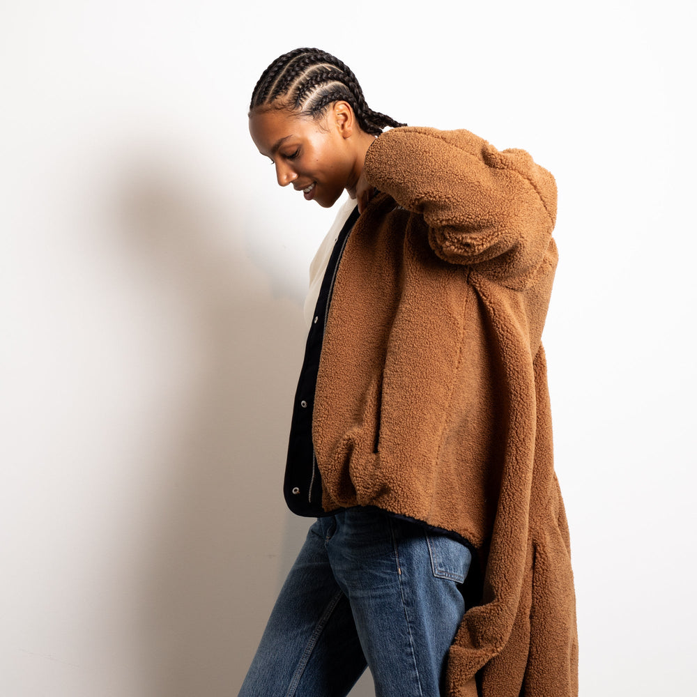 Navy Caramel Reversible Bomber Jacket