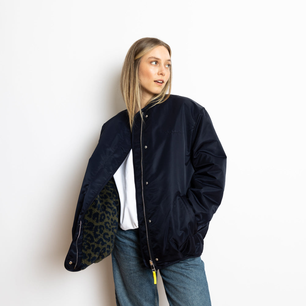 Navy Olive Leo Reversible Bomber Jacket