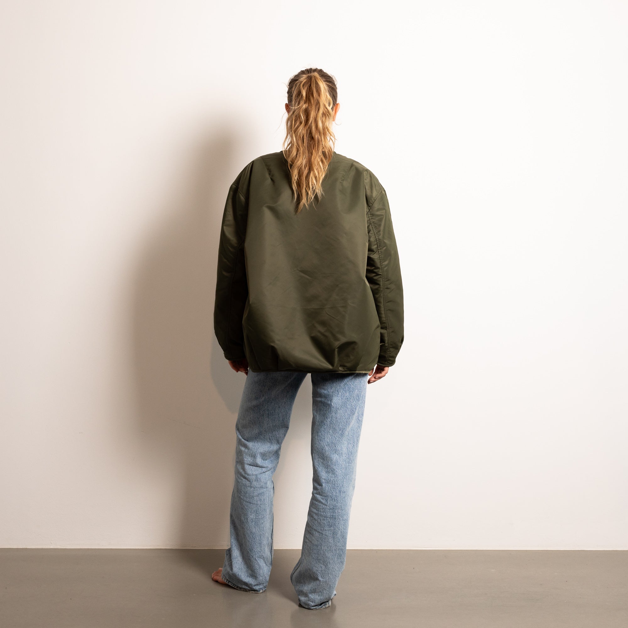 NAVY OLIVE LEO REVERSIBLE BOMBER JACKET – Victoria met Albert