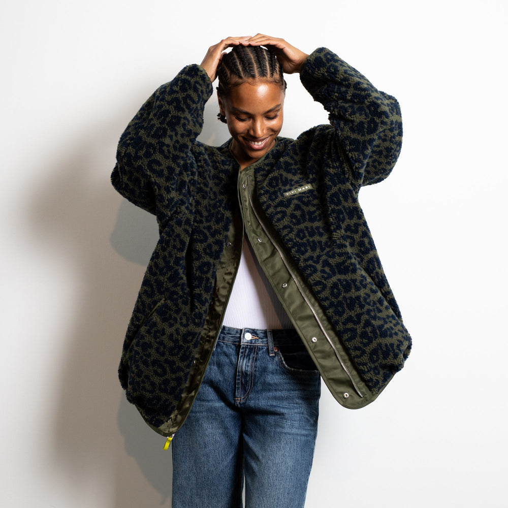 NAVY OLIVE LEO REVERSIBLE BOMBER JACKET – Victoria met Albert