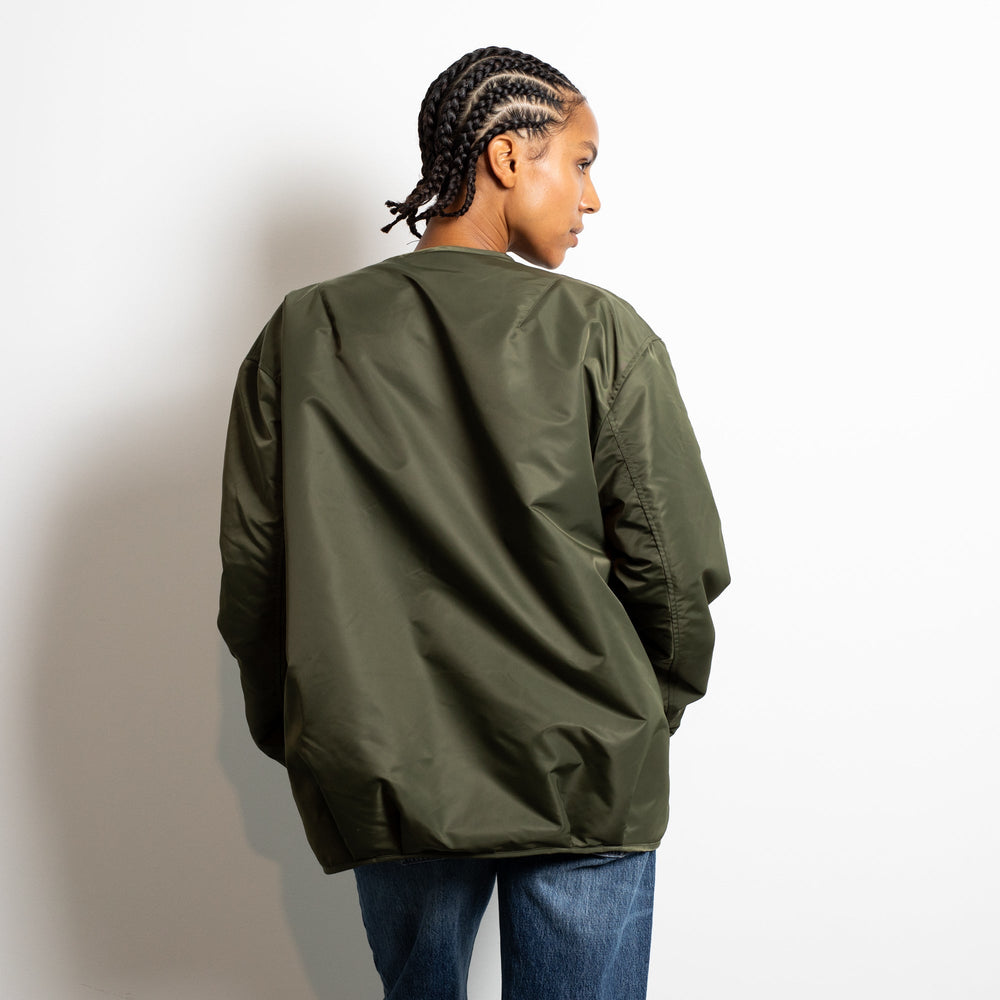NAVY OLIVE LEO REVERSIBLE BOMBER JACKET – Victoria met Albert