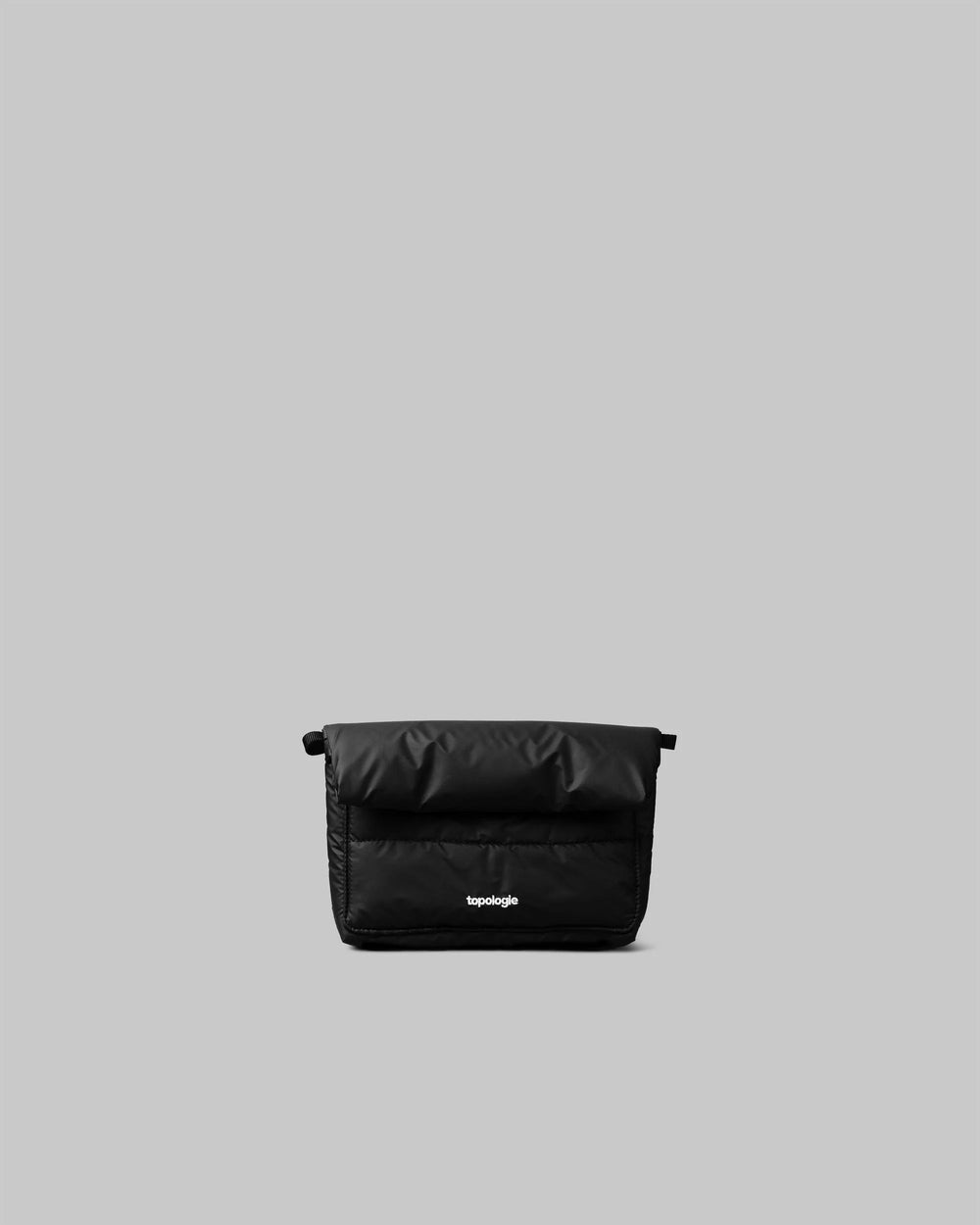 Black Puffer Musette Mini Bag With Future Blue Solid Rope Strap