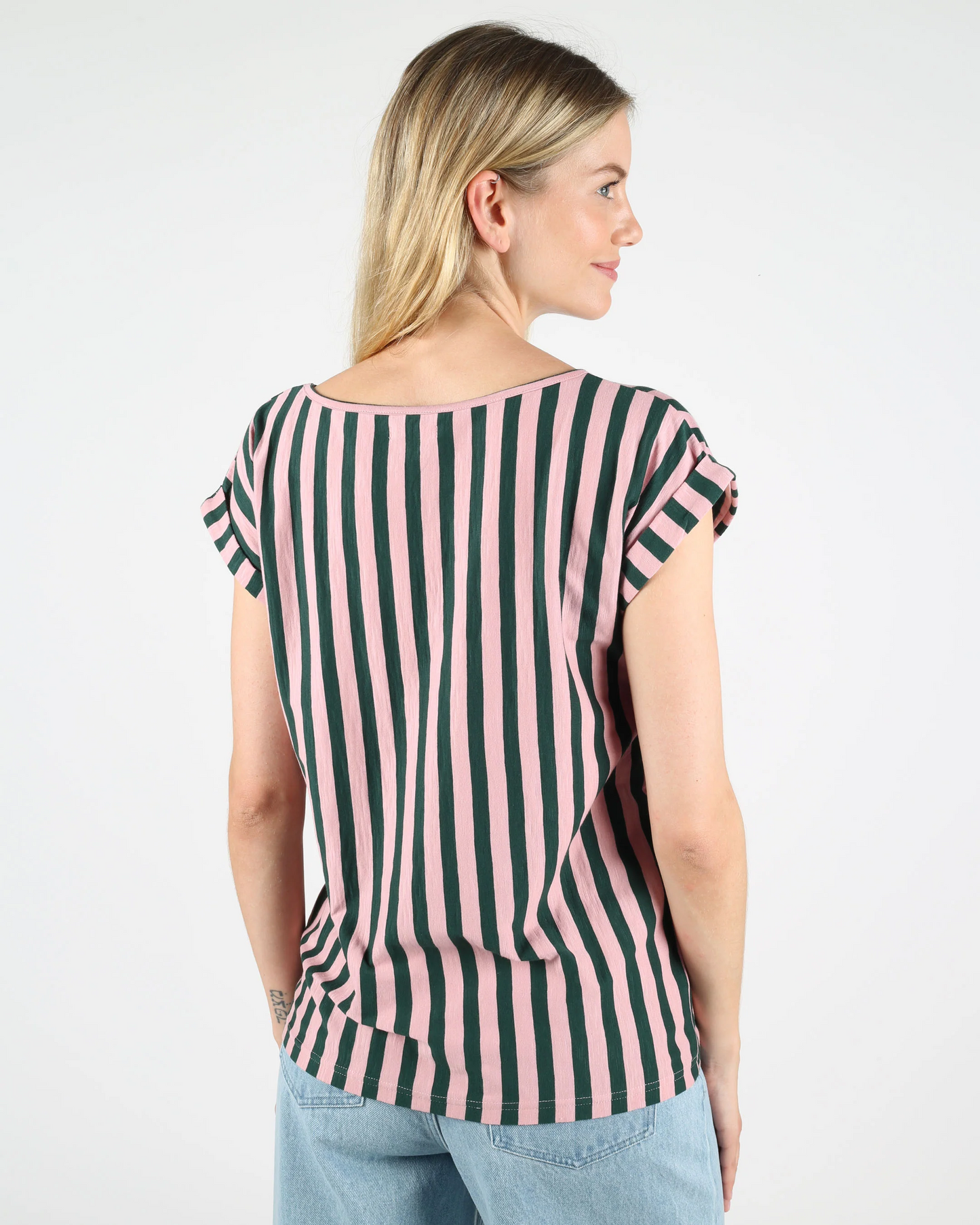 
                  
                    AMBRE Pink Green Slub T-Shirt
                  
                