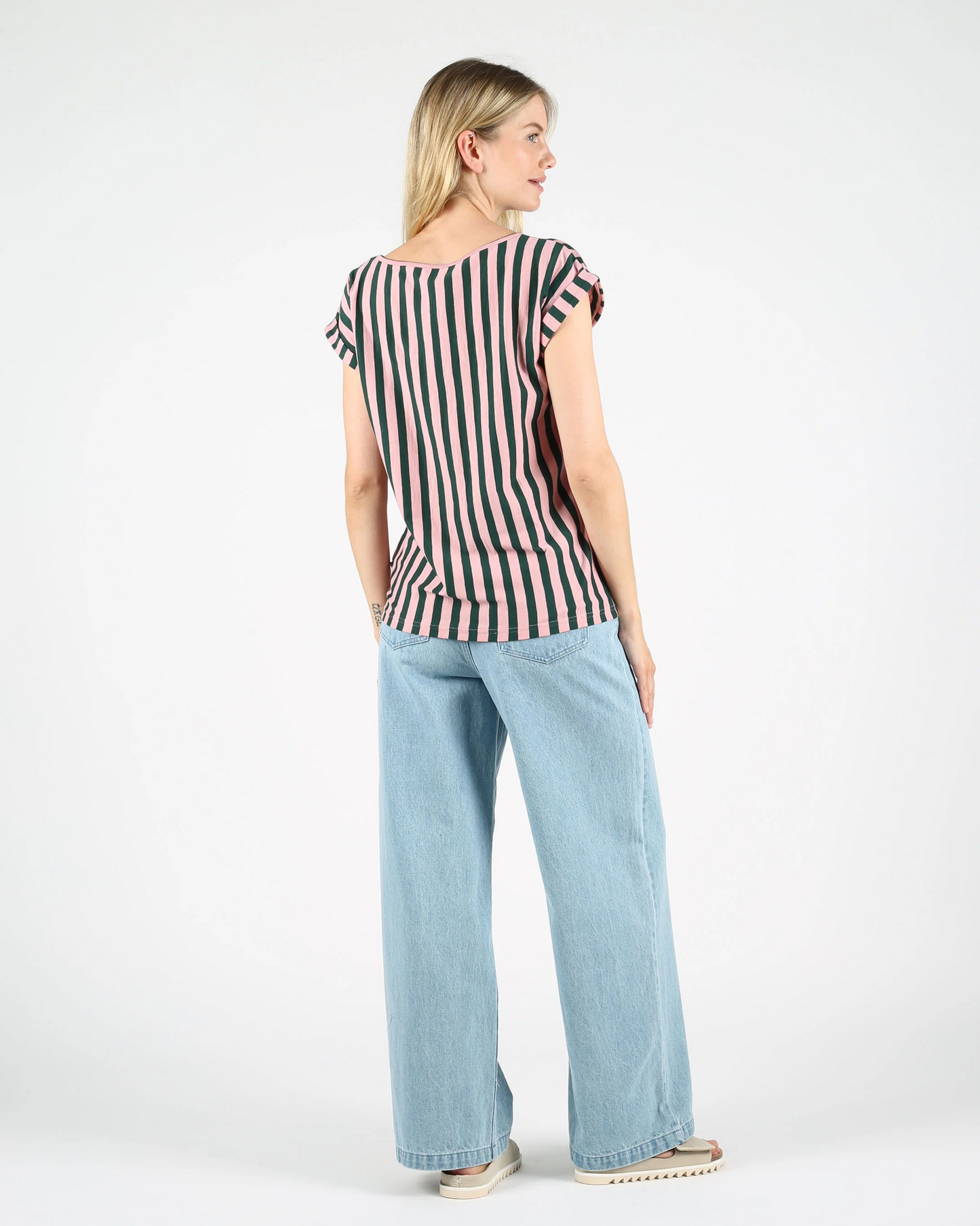 
                  
                    AMBRE Pink Green Slub T-Shirt
                  
                