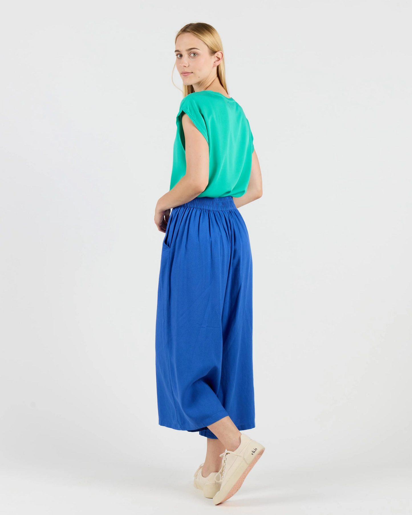 
                  
                    GINA Royal Blue Linen Skirt Trousers
                  
                