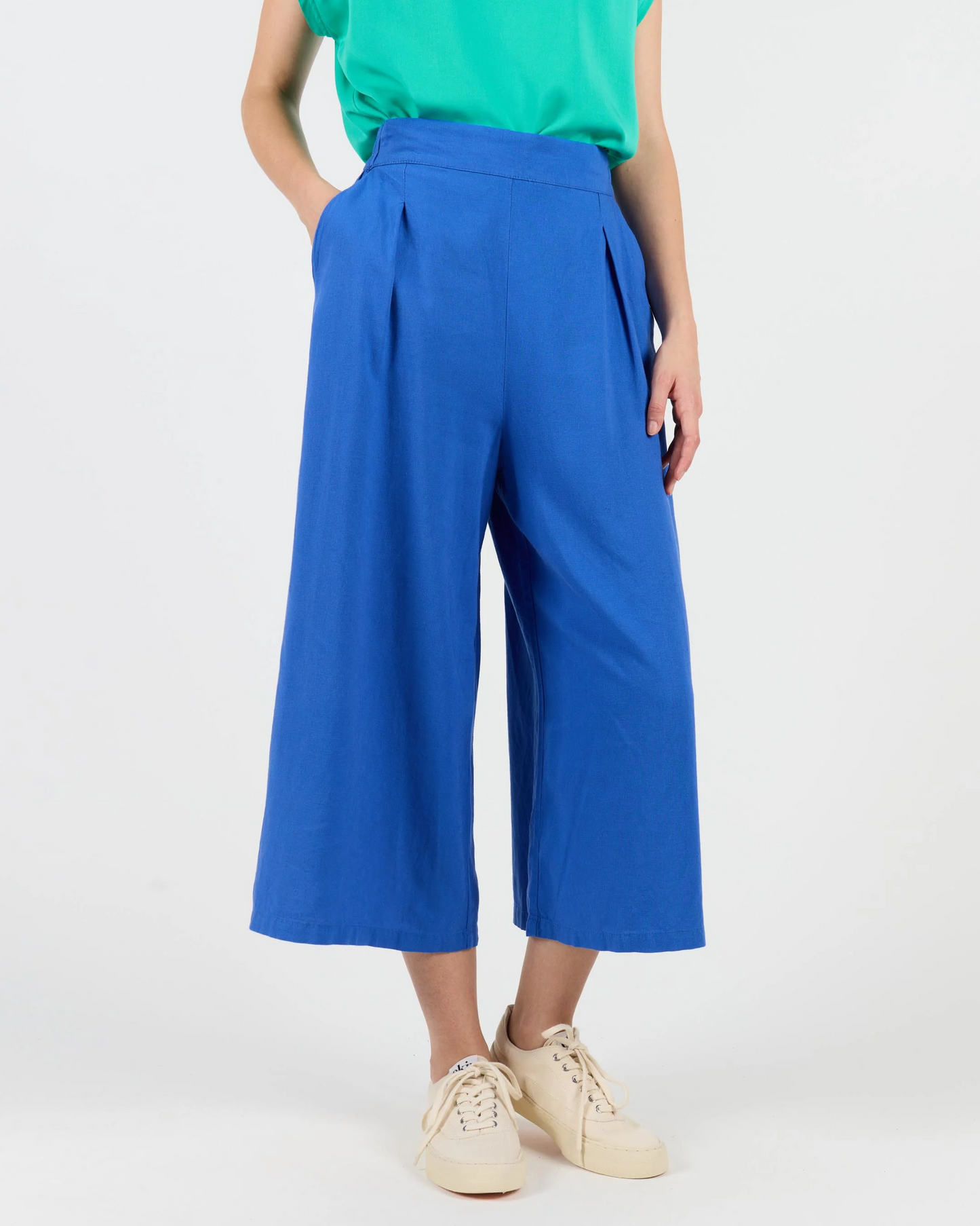 
                  
                    GINA Royal Blue Linen Skirt Trousers
                  
                